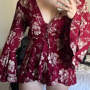 Bell sleeve romper